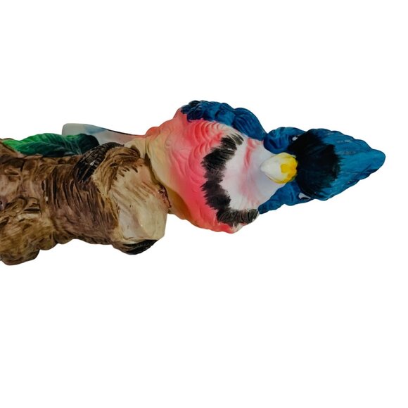 Blue Jay Figurine On Tree Stump VTG Hand Painted Porcelain Decorative Home Decor - Picture 10 of 14